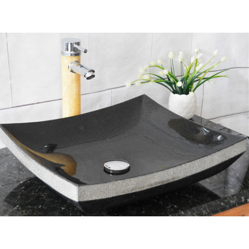 Shanxi Black Countertop Bathroom Using Black Stone Basins