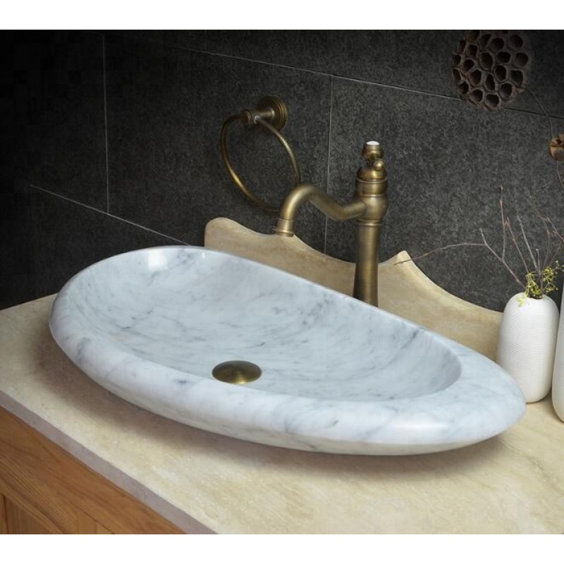 Wholesale Natural Stone Bathroom Hand Washing Carrara Marble Basin