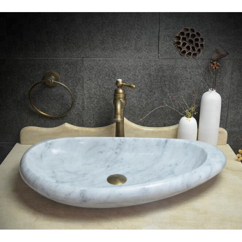 Wholesale Natural Stone Bathroom Hand Washing Carrara Marble Basin