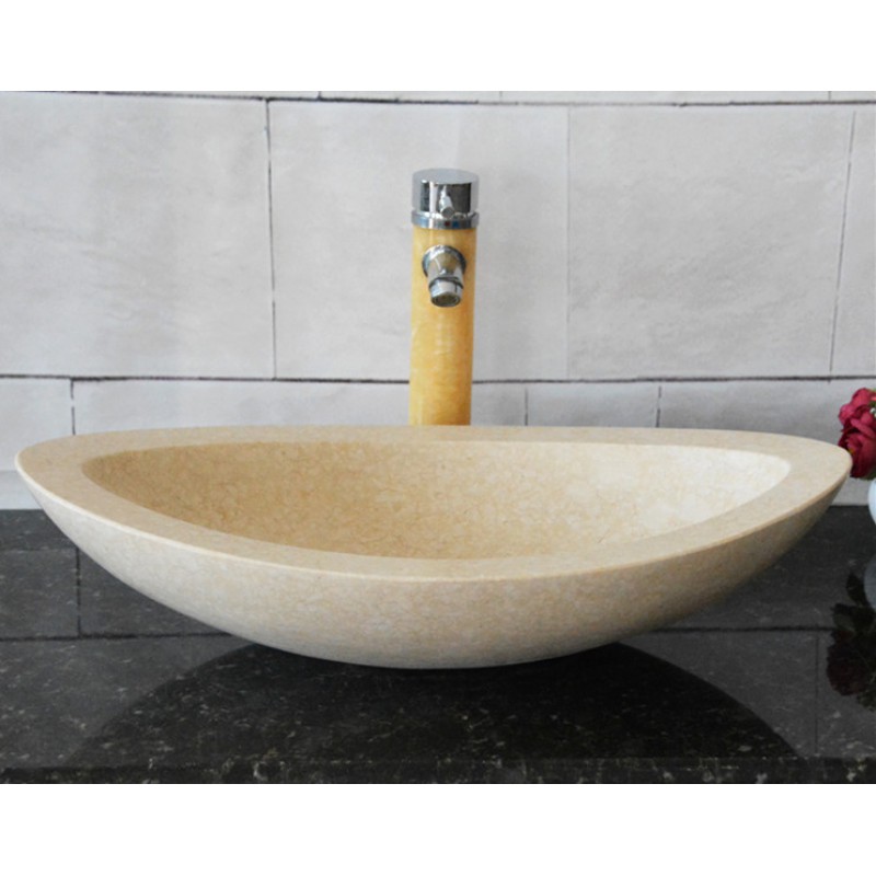 Beige Marble Stone Vessel Sink For Sale