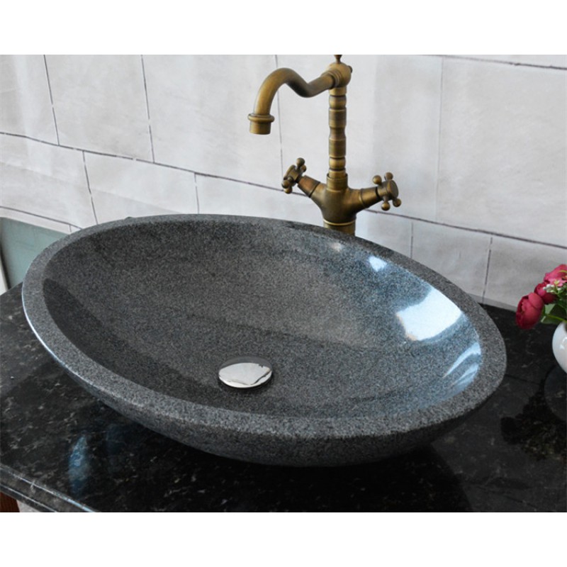 Natural Granite Oval Stone Basins For Hand Washing