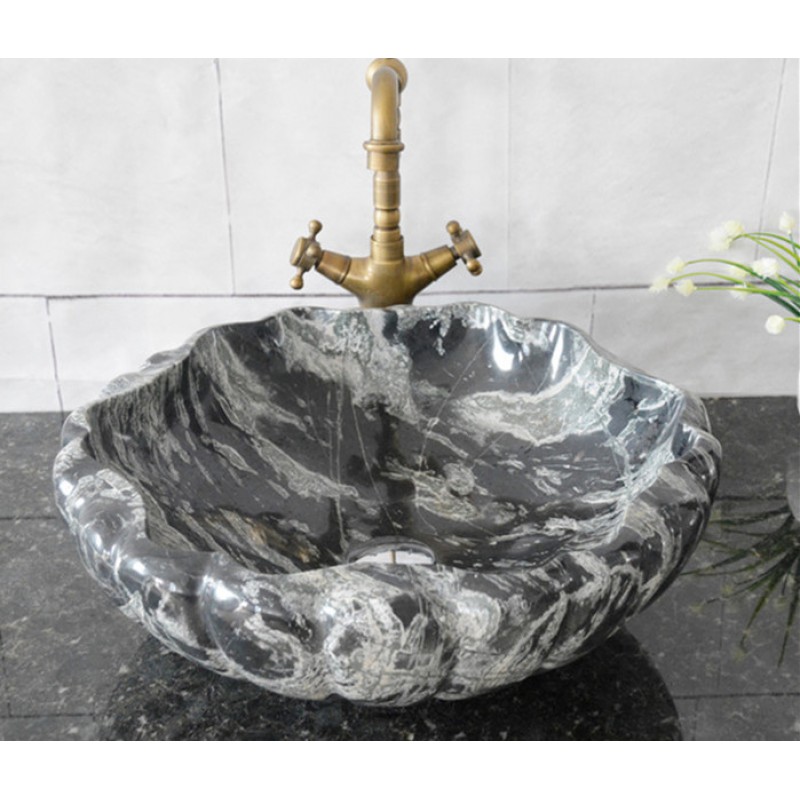 Outdoor Natural Flower Granite Stone Sink For Bathroom