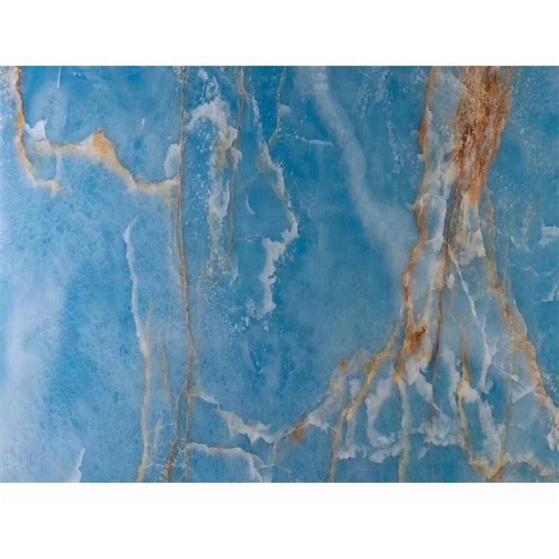 Beautiful Luxury Blue Onyx Marble Tiles For Wall Panels Bar Tops Table Tops Decoration