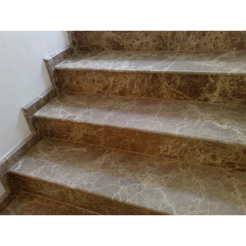 Customized Design Villa Luxury Light Emperador Marble Stair Tread For Stair