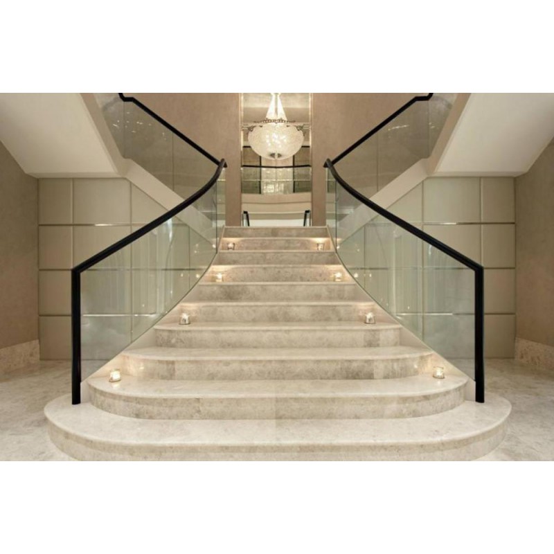 European Chateau Interior Modern Marble Stair Steps Design