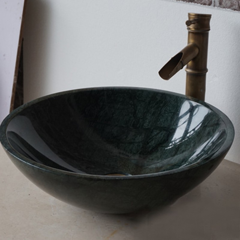 Factory Supply New Design Bathroom India Green Marble Sink