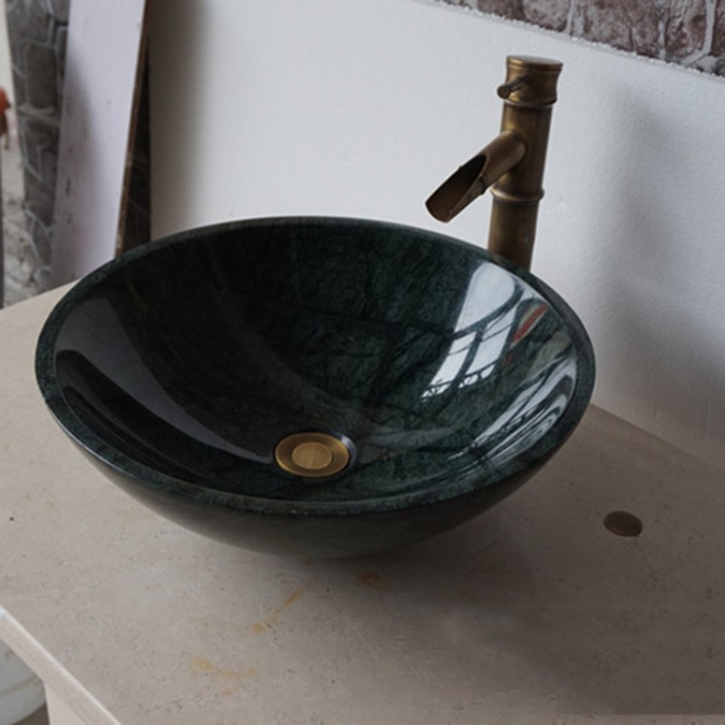 Factory Supply New Design Bathroom India Green Marble Sink