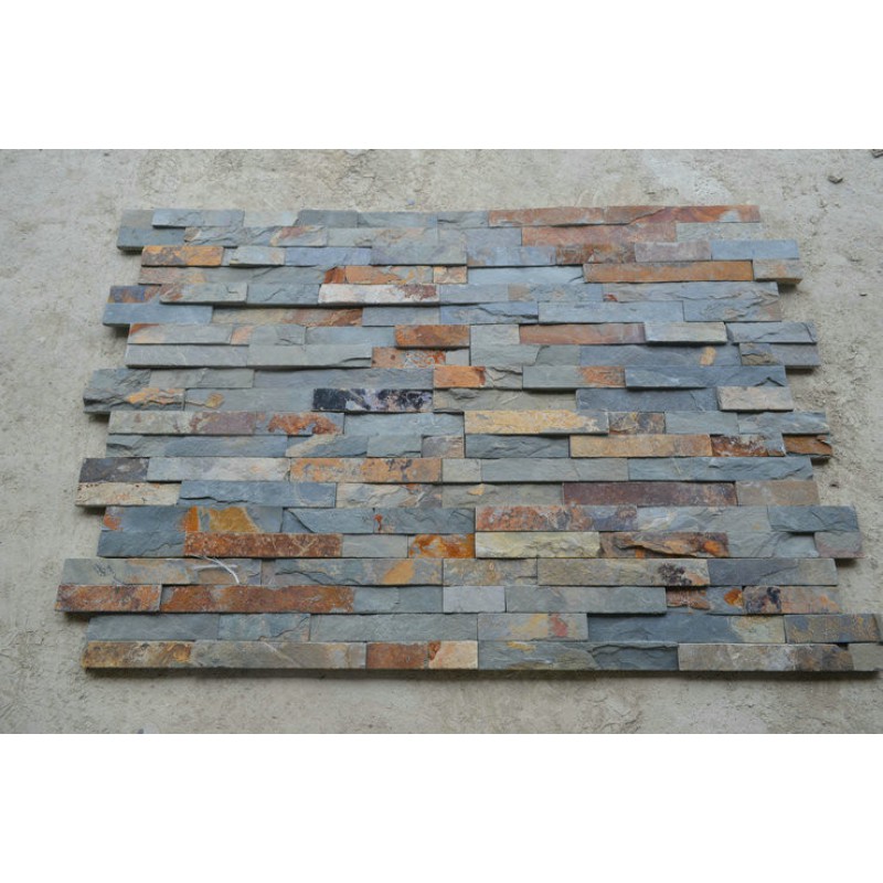 Factory Direct Cheap Handmade Random Shape Rusty Exterior Decorative Cultural Slate Wall Cladding Wall Panel Tile