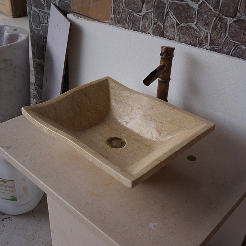 Hotel Project Natural Bathroom Stone Sink Stone Wash Basin US $125.00 / Set | 10 Sets (Min. Order)