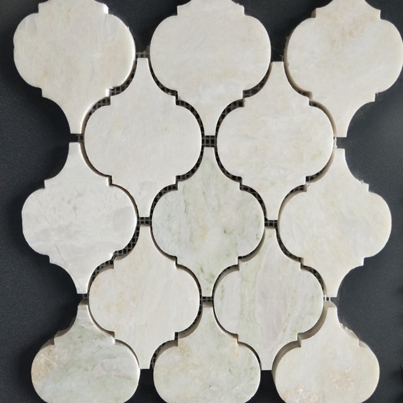 Arabesque Carpet White Color Marble Stone Mosaic Wall Tiles Price