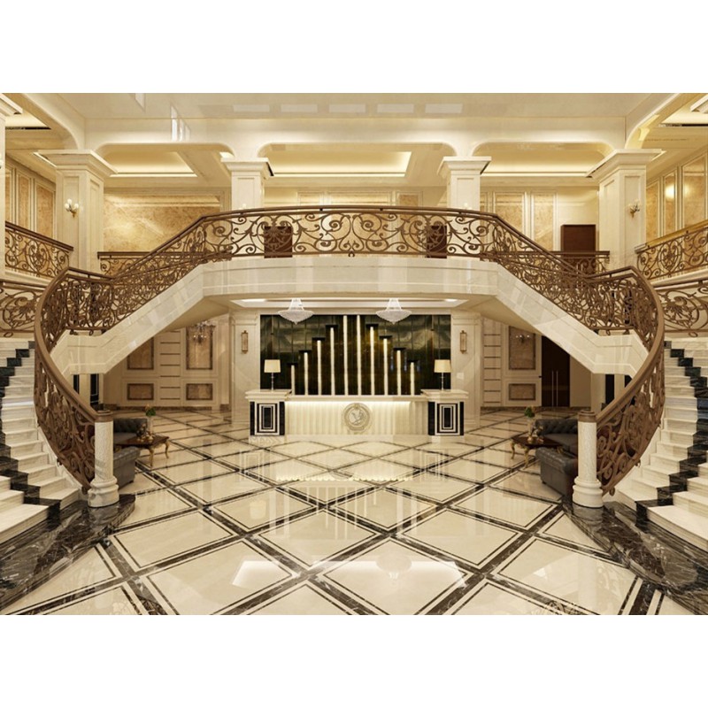 Interior Decoration Cream Marfil Beige Marble Stairs Design