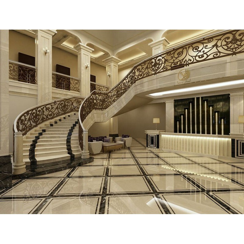 Interior Decoration Cream Marfil Beige Marble Stairs Design