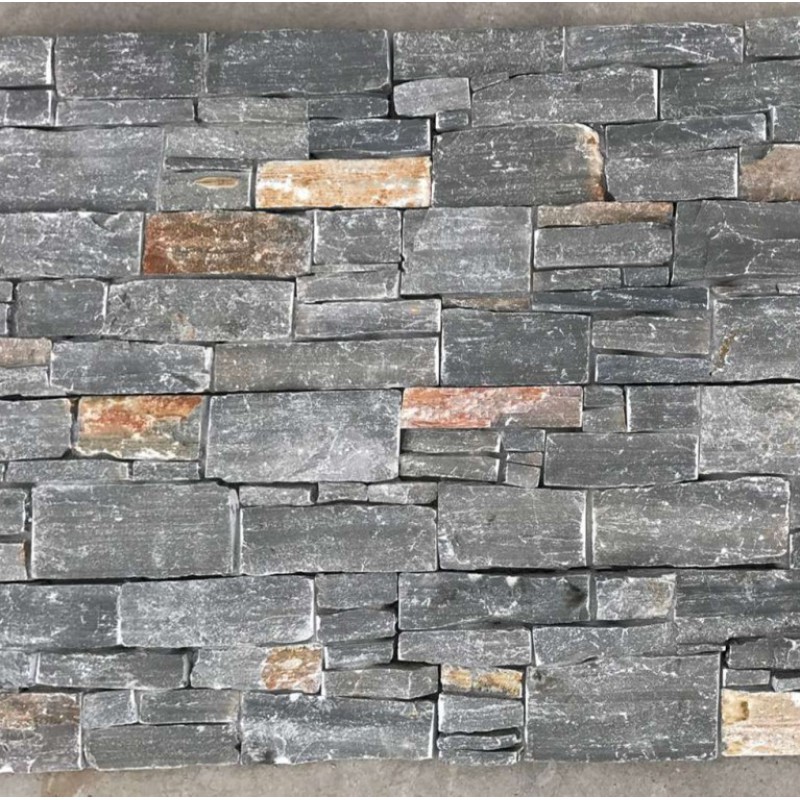 Meshed Cement Back Gray Slate Stacked Stone/Slate Landscaping Stone