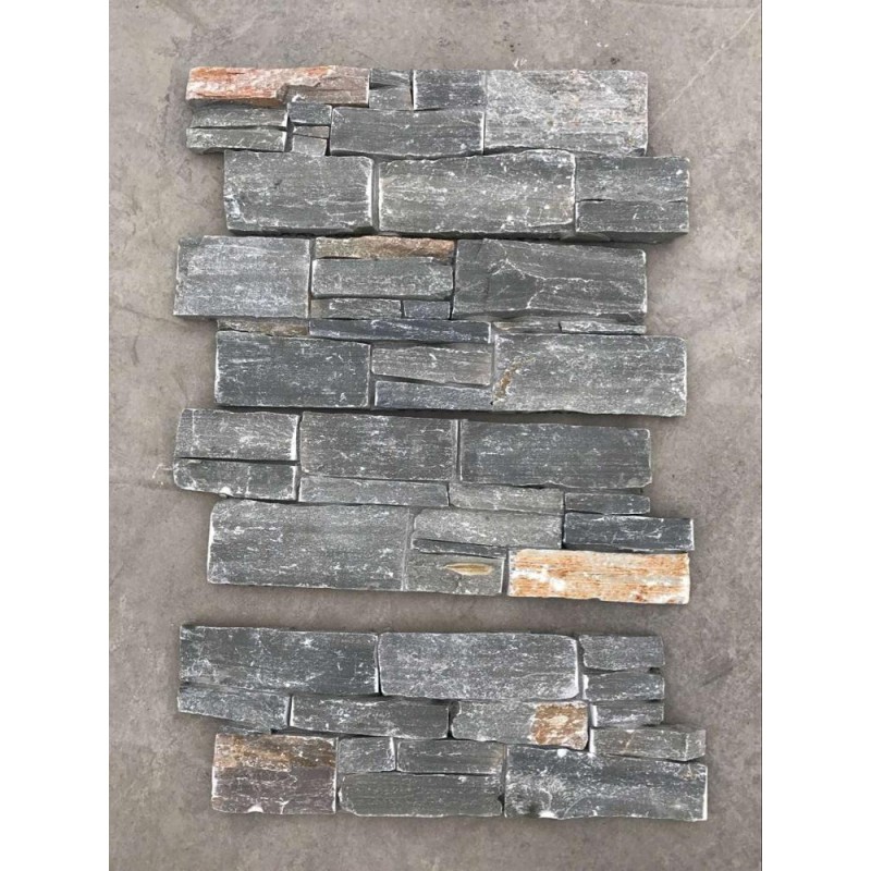 Meshed Cement Back Gray Slate Stacked Stone/Slate Landscaping Stone