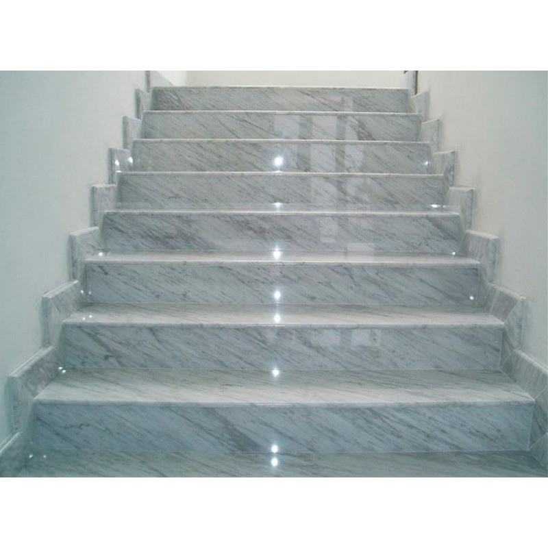 Nature White Marble Step Design For Stair Nosing