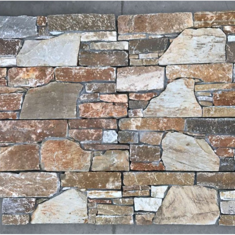 Slate Meshed Cement Back Exterior Stone Wall Tiles Decoration/Cladding Wall Tile/Stone Wall Facade Tiles