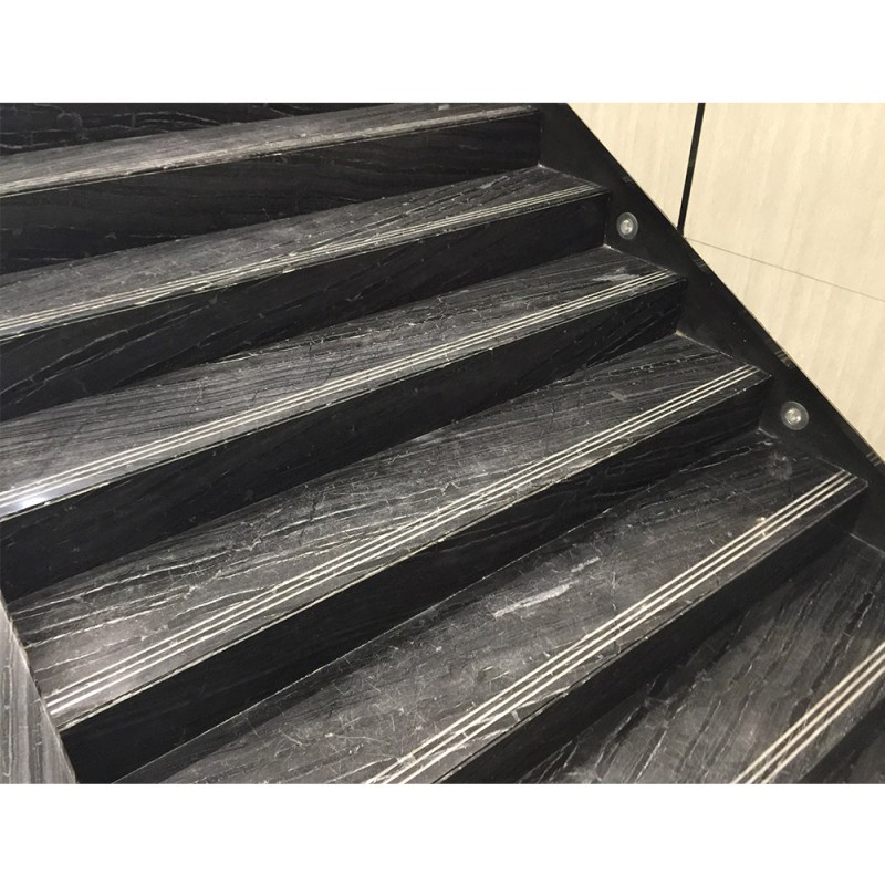 Samistone Black And White Slab Hotel Project Marble Stair