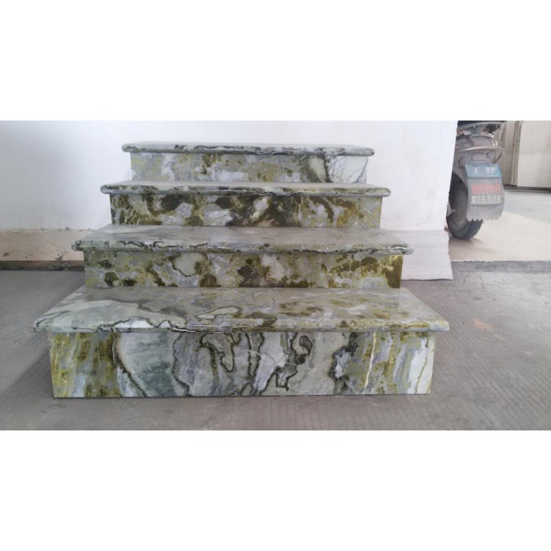 Unique Green Marble Interior Stone Stair Treads