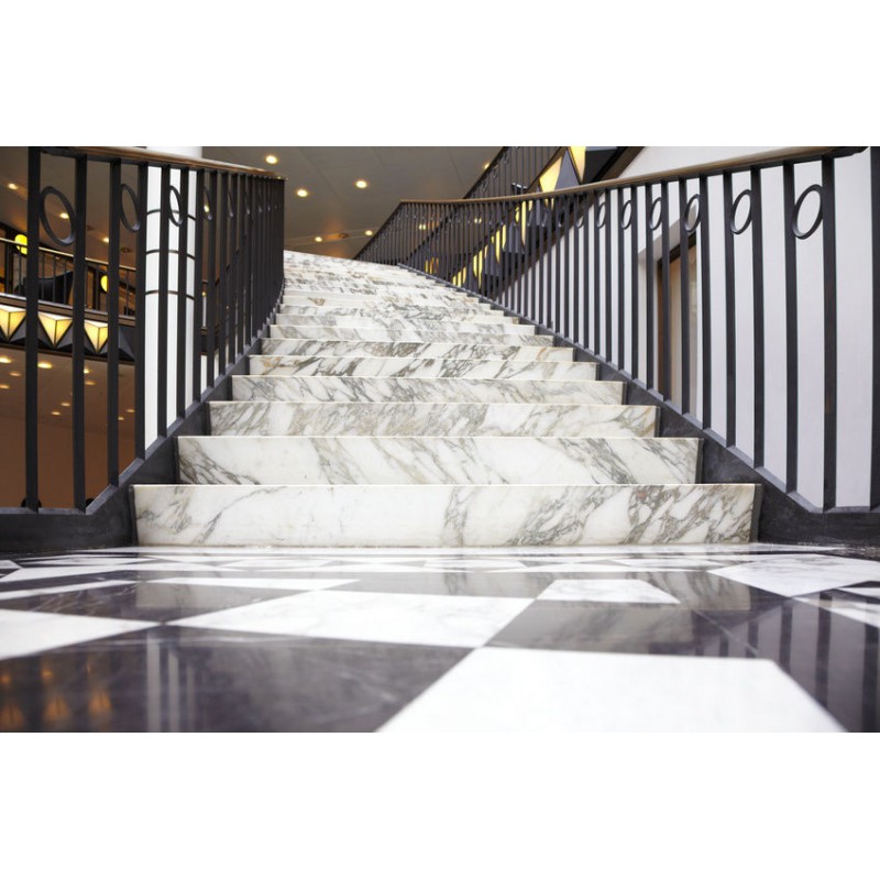 Interior Modern Design Stair White Marble Stone Tread