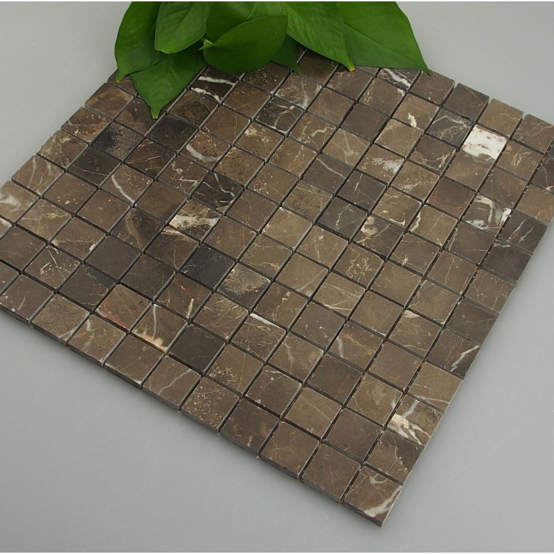 Chinese Dark Emperador Marble Mosaic