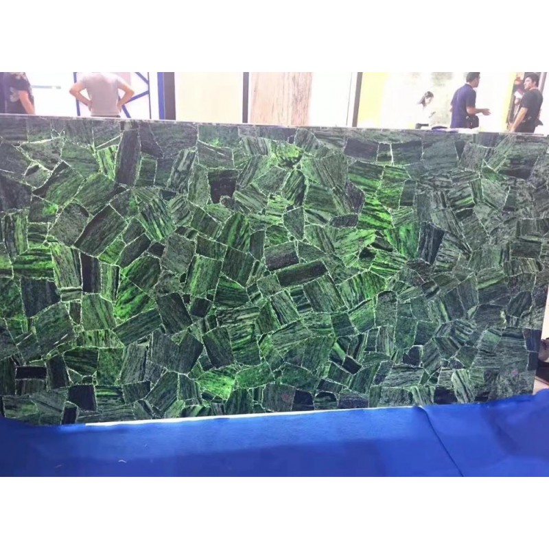 Crystal Green Gem Stone, Green Semi Precious Stone Tile Green Gemstone Agate