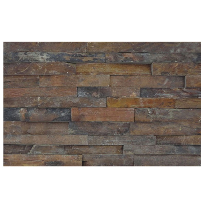 Rusty Stacked Stone Veneer Wall Paneling