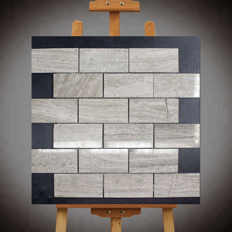 Honed Wooden Vein Marble Natural Stone Mosaic