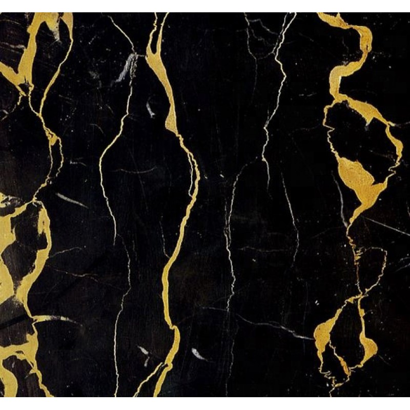 Italian Black And Gold Flower Nero Portoro Marble Slabs