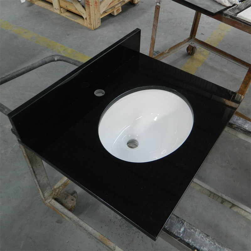 Absolute Black Granite Bathroom Vanity Tops With Sinks