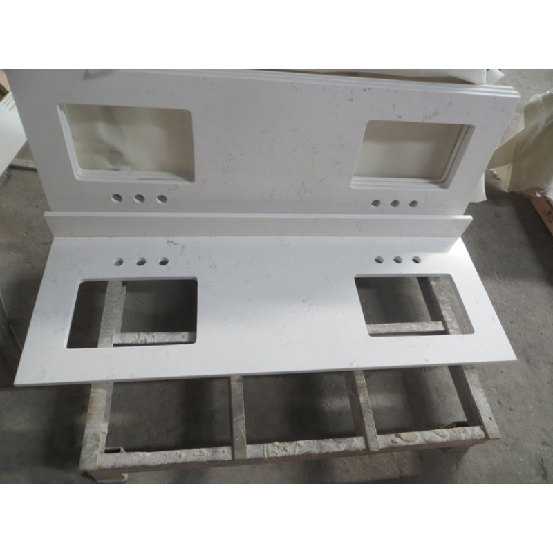 High Quality Stone Tops China Factory Bianco Carrara White Quartz Vanity Top Bathroom Vanity