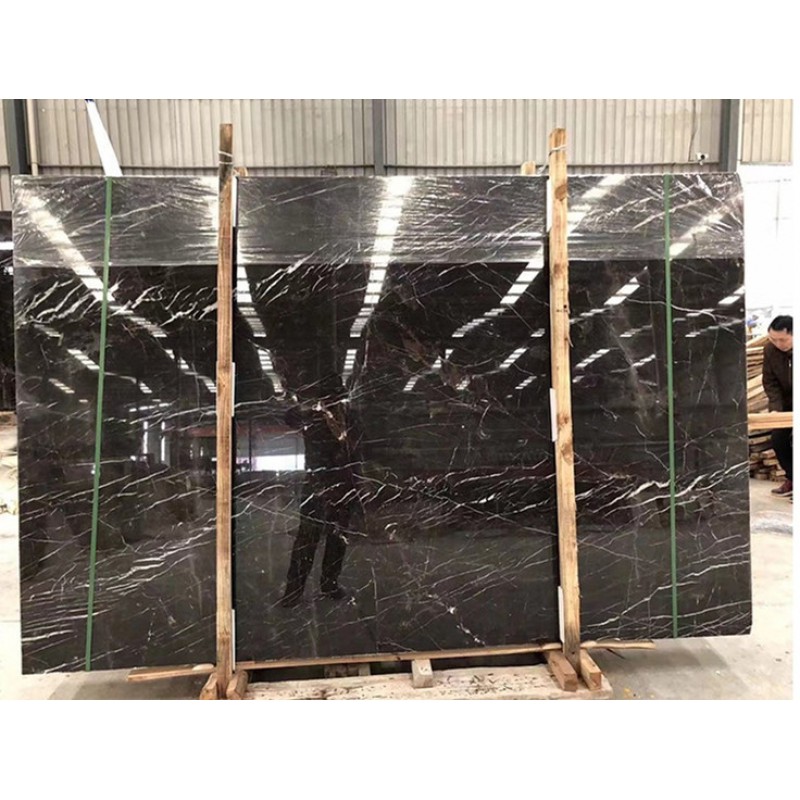 Hot Sale Construction Material For Flooring Wall Cheap Marble China Saint Laurent Marble Black And Gold Veins Marble Slab