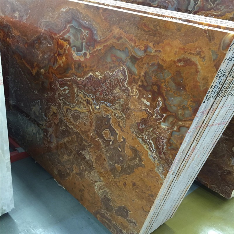 Onyx Red Marble Composite Slabs Price For Luxury Floors Tiles