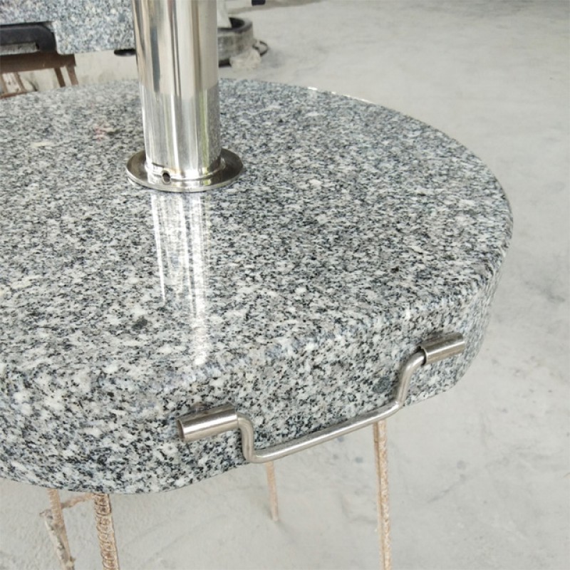 Wheeled Natural Grey Granite Stone Heavy Garden Umbrella Stand Base