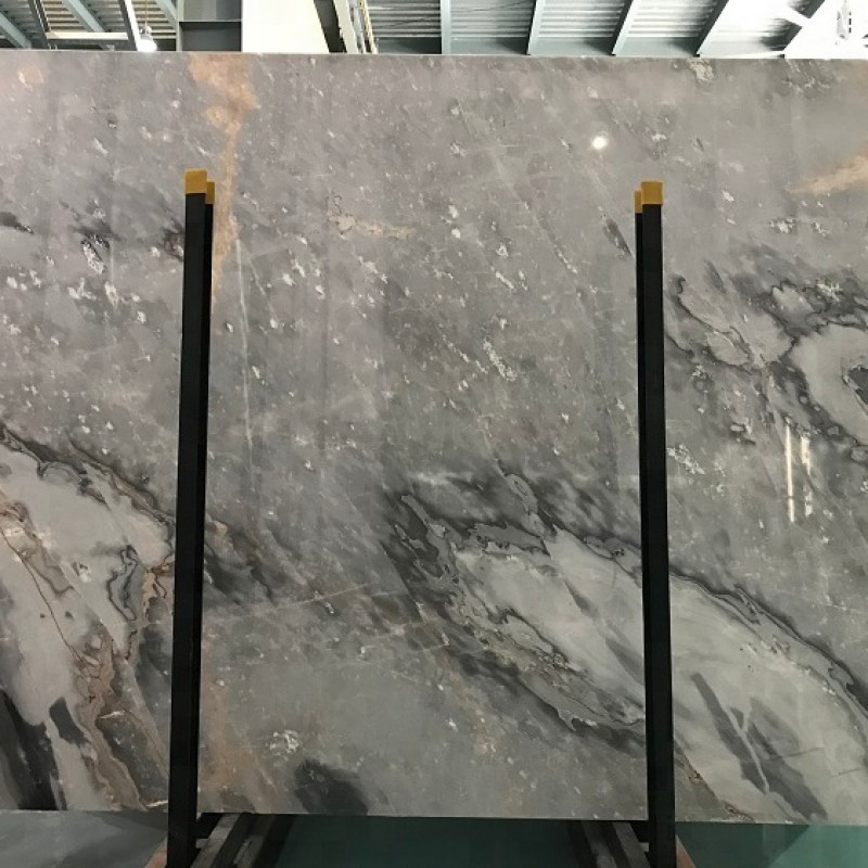 Royal White Black Wooden Marble Slab Price