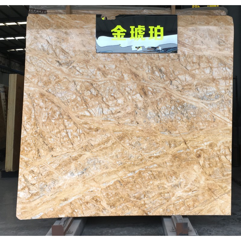 Amber Gold Marble Slab