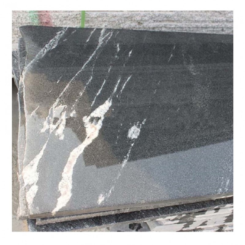 Black Silver Granite Slabs Price For Polished Flamed Wall Floor Tiles