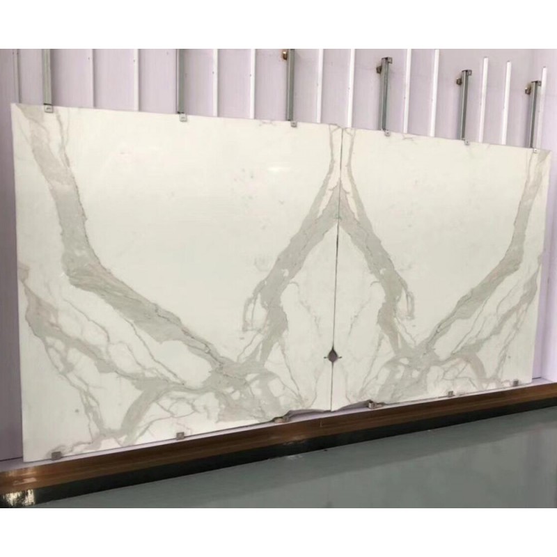 Bookmatched White Calacata Marble