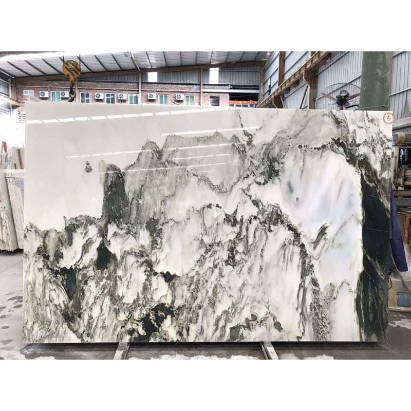 China White Landscape Painting Marble