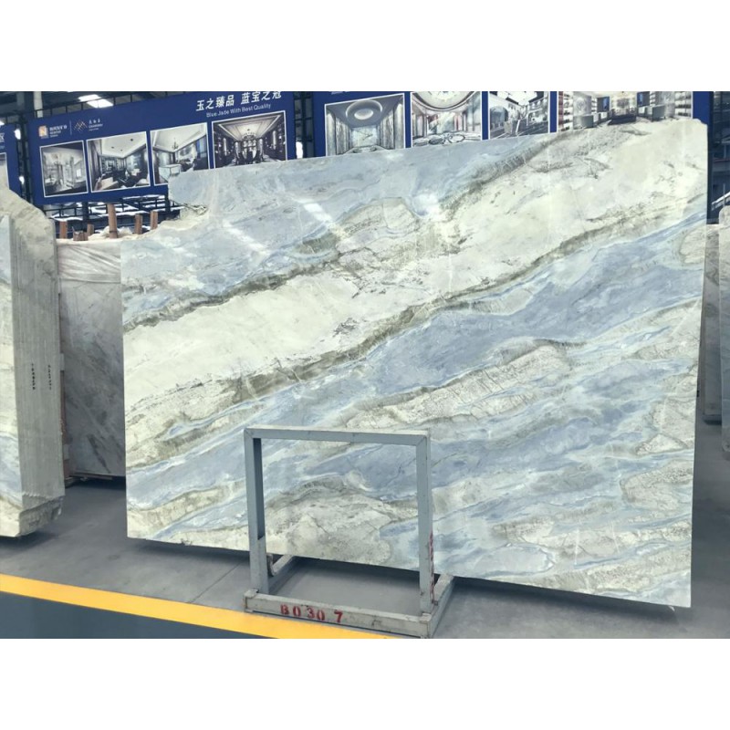 Chinese Changbai Jade Blue Onyx Marble Slab