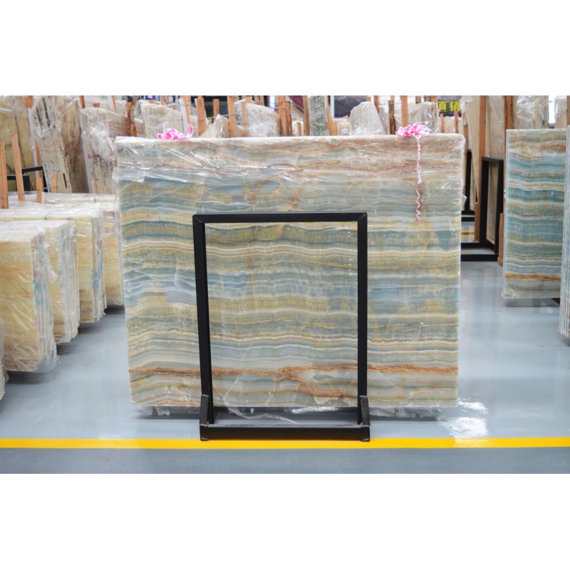 Dye Blue Wooden Onyx Slab