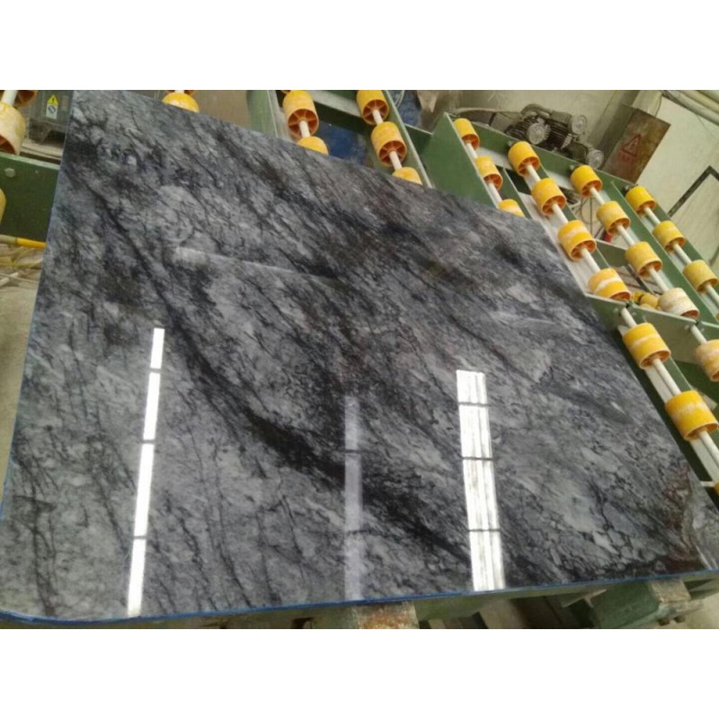 Polished Black Vein Agate Grey Marble Slab Price