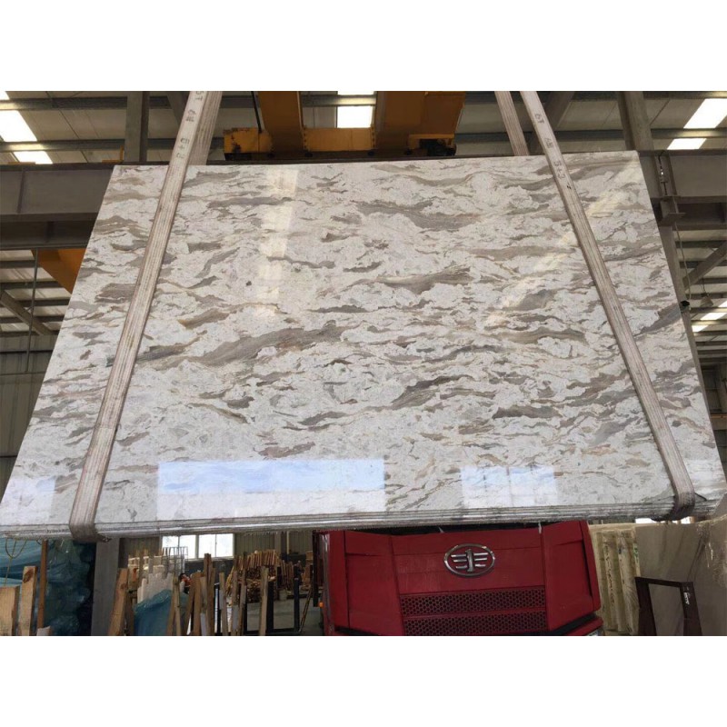 Polished Grey Vein Ionia Hoar White Marble Slab