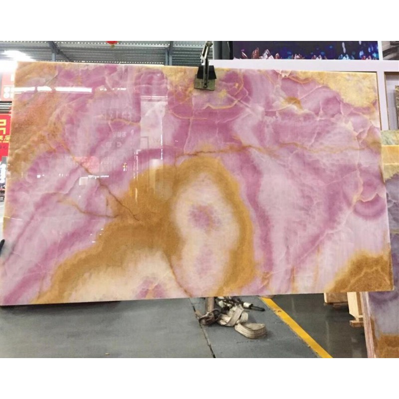 Purple Backlit Onyx Stone Slab