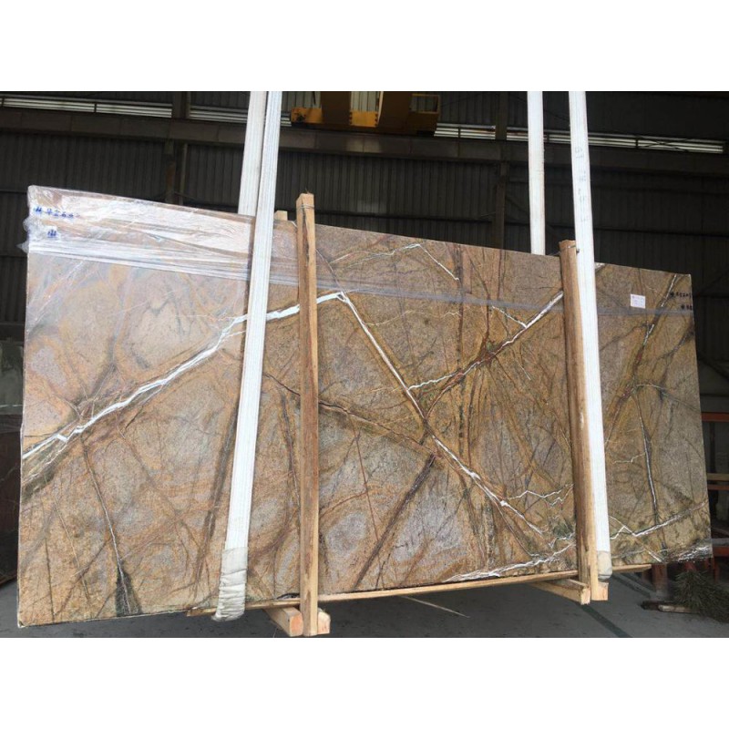 Rain Forest Brown Marble Floor Tiles & Slab