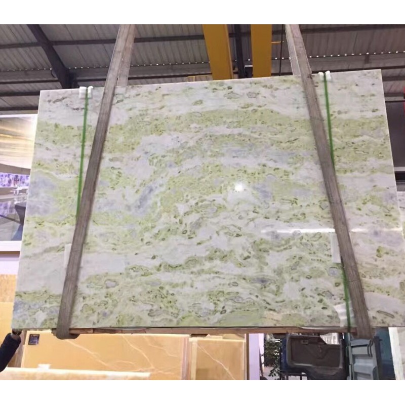 White Green Color Beauty Marble Stone For Home Decoration