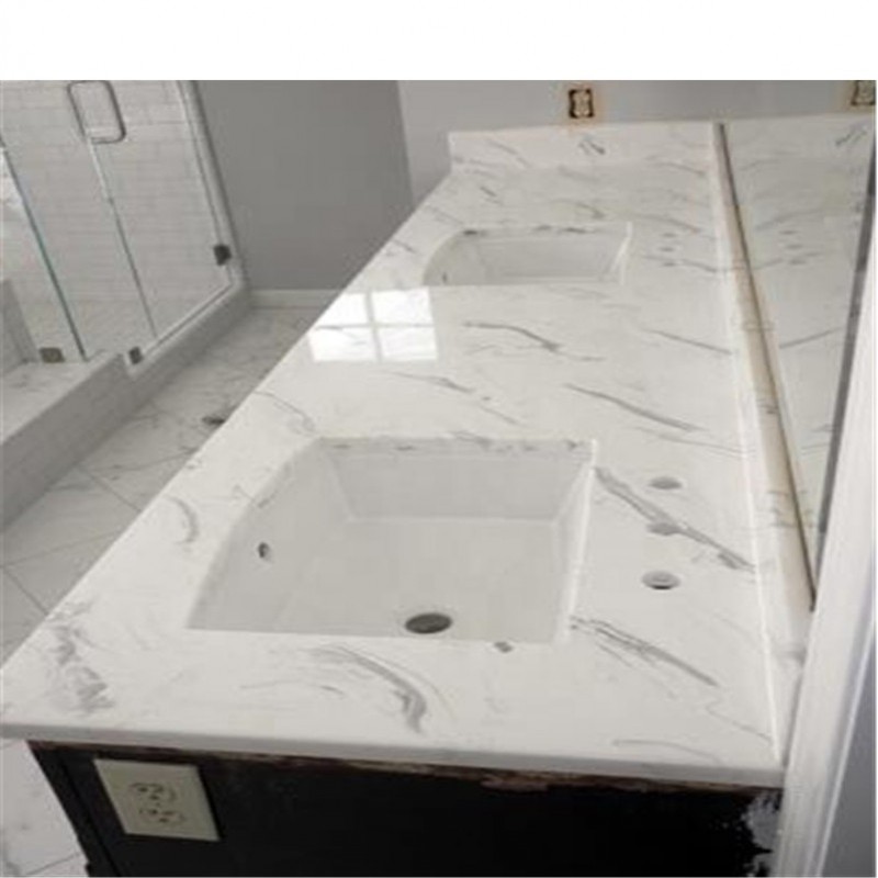 Wholesale Price Aristons White Marble Custom Size Vanity Tops