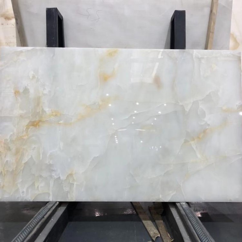 Translucent Snow White Marble Onyx Slab Price