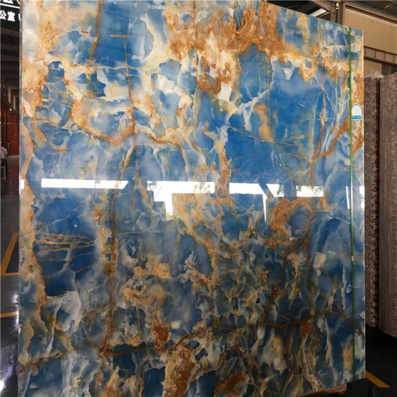 Crystal Clearly Blue Onyx Slab Stone