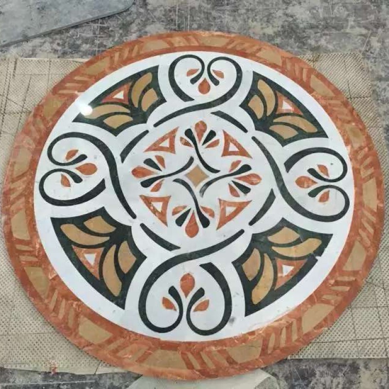 Flower Design Marble Floor Medallion