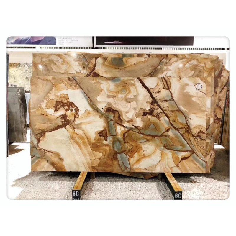 Luxury Flamenco Gold Stone Quartzite Slabs Price